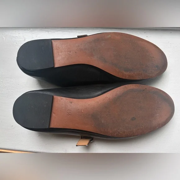 Madewell Remy Black Leather Mary Jane Flats 8.5 - Picture 5 of 5
